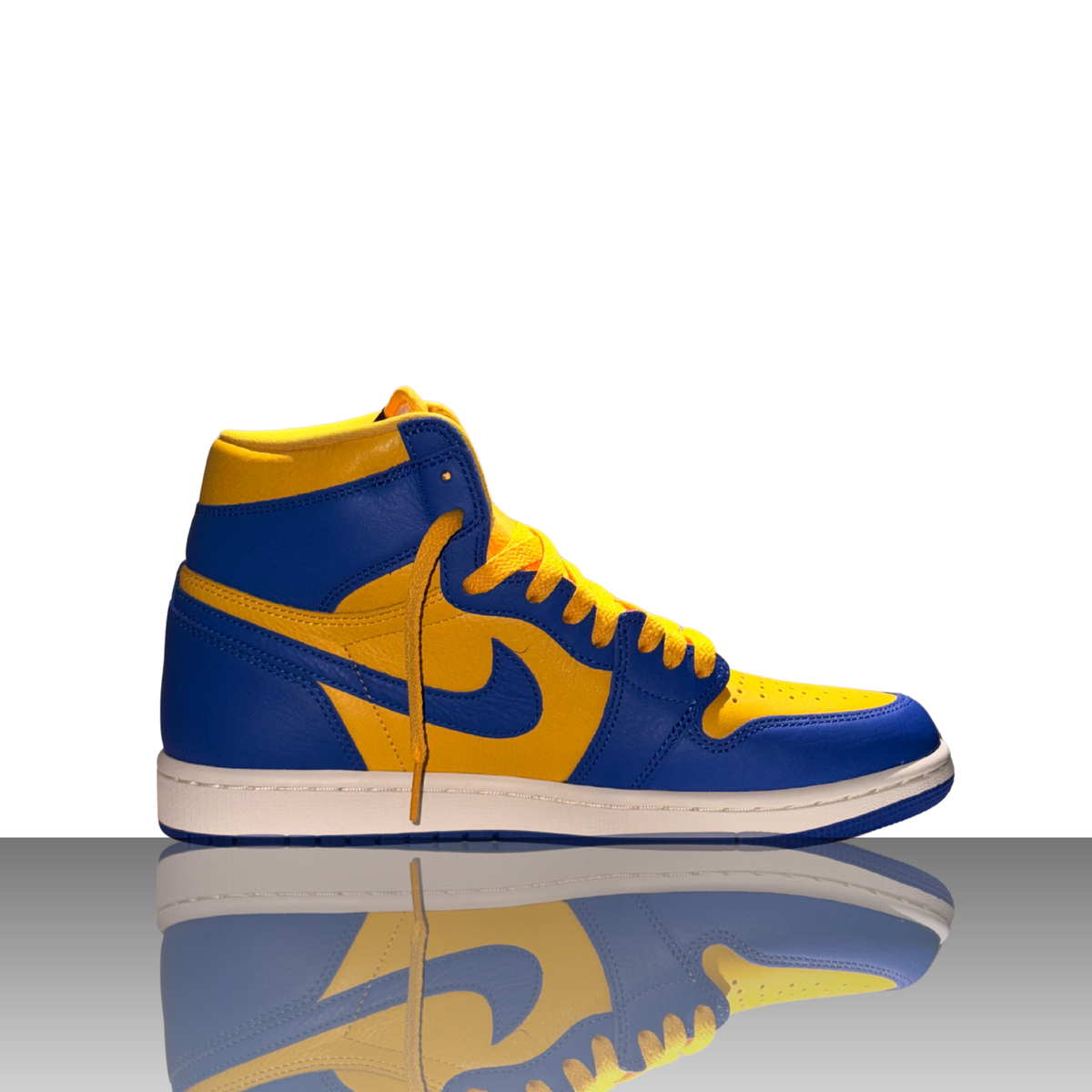 Nike Air Jordan 1 Retro High OG Reverse Laney Damen-Sneaker in Blau-Gelb