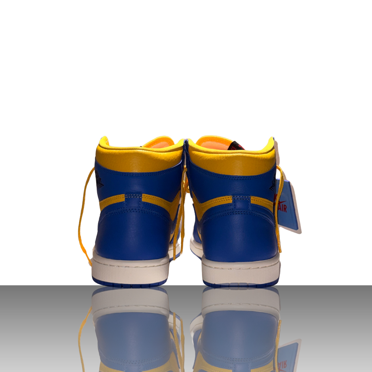 Nike Air Jordan 1 Retro High OG Reverse Laney Damen-Sneaker in Blau-Gelb – Detailansicht 2