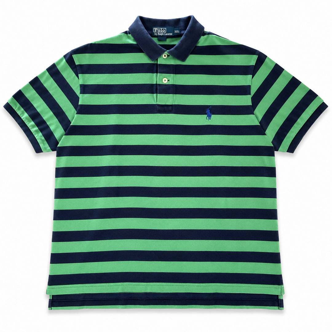 Vintage Polo Ralph Lauren Striped Polo Shirt Green/Navy