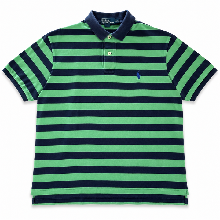 Vintage Polo Ralph Lauren Striped Polo Shirt Green/Navy