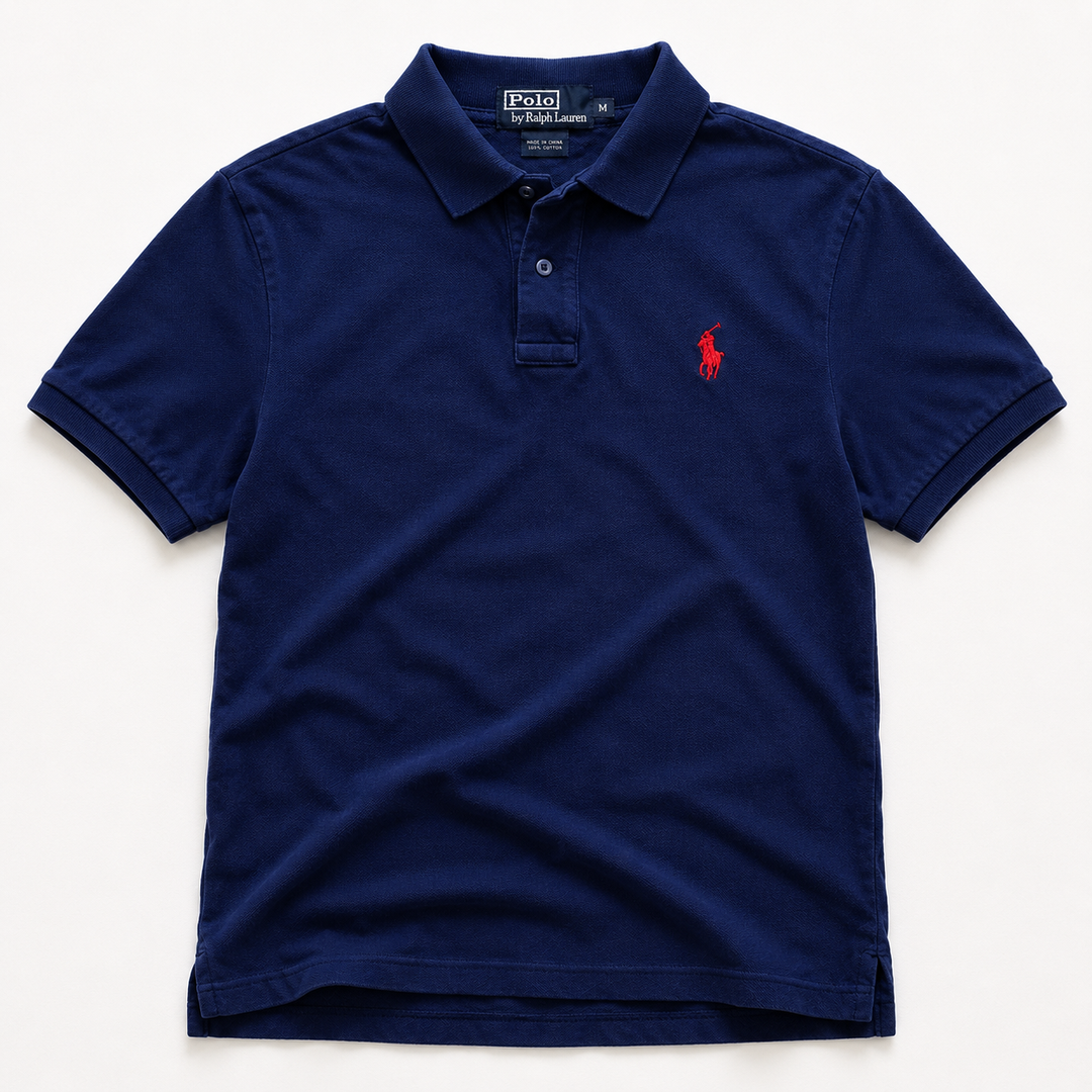 Polo Ralph Lauren Classic Polo Shirt Navy Red Logo