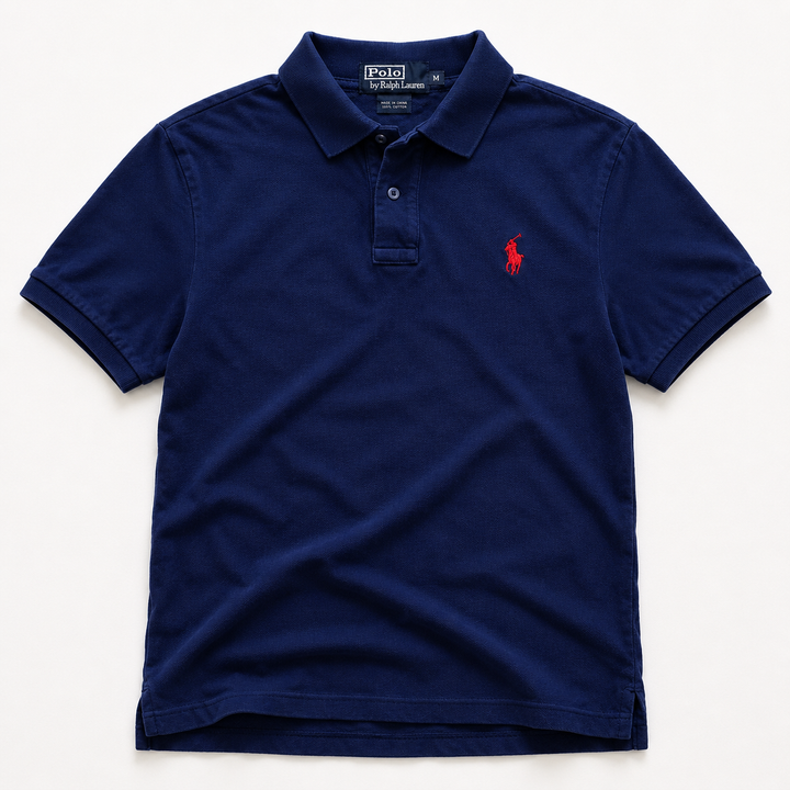 Polo Ralph Lauren Classic Polo Shirt Navy Red Logo