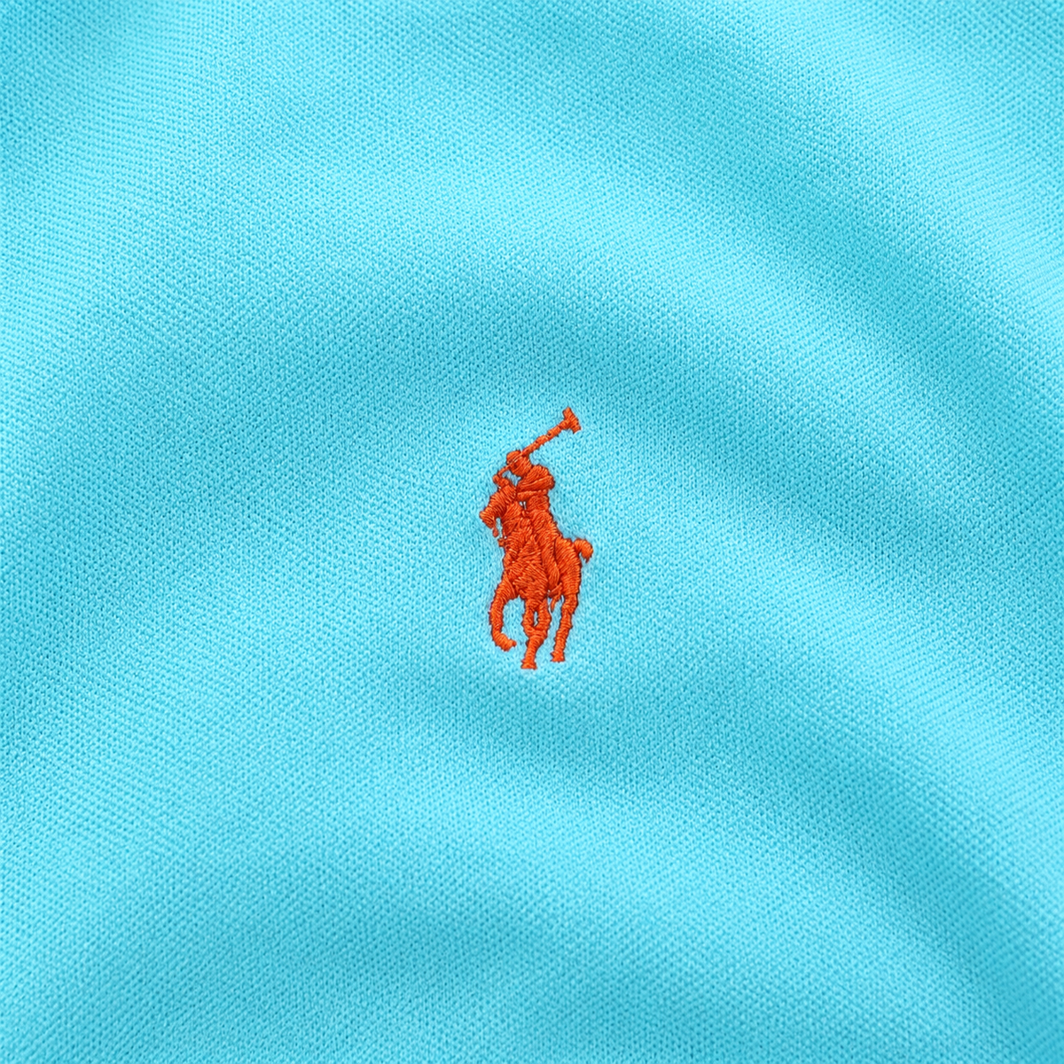 Polo Ralph Lauren Poloshirt in Himmelblau mit Pony-Logo – Detailansicht 2