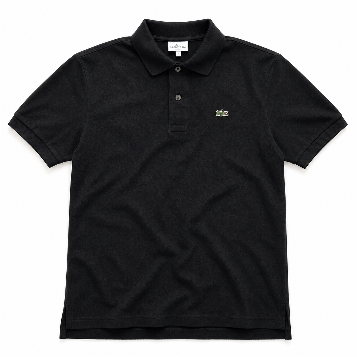Lacoste Poloshirt in Schwarz mit gesticktem Krokodil-Logo