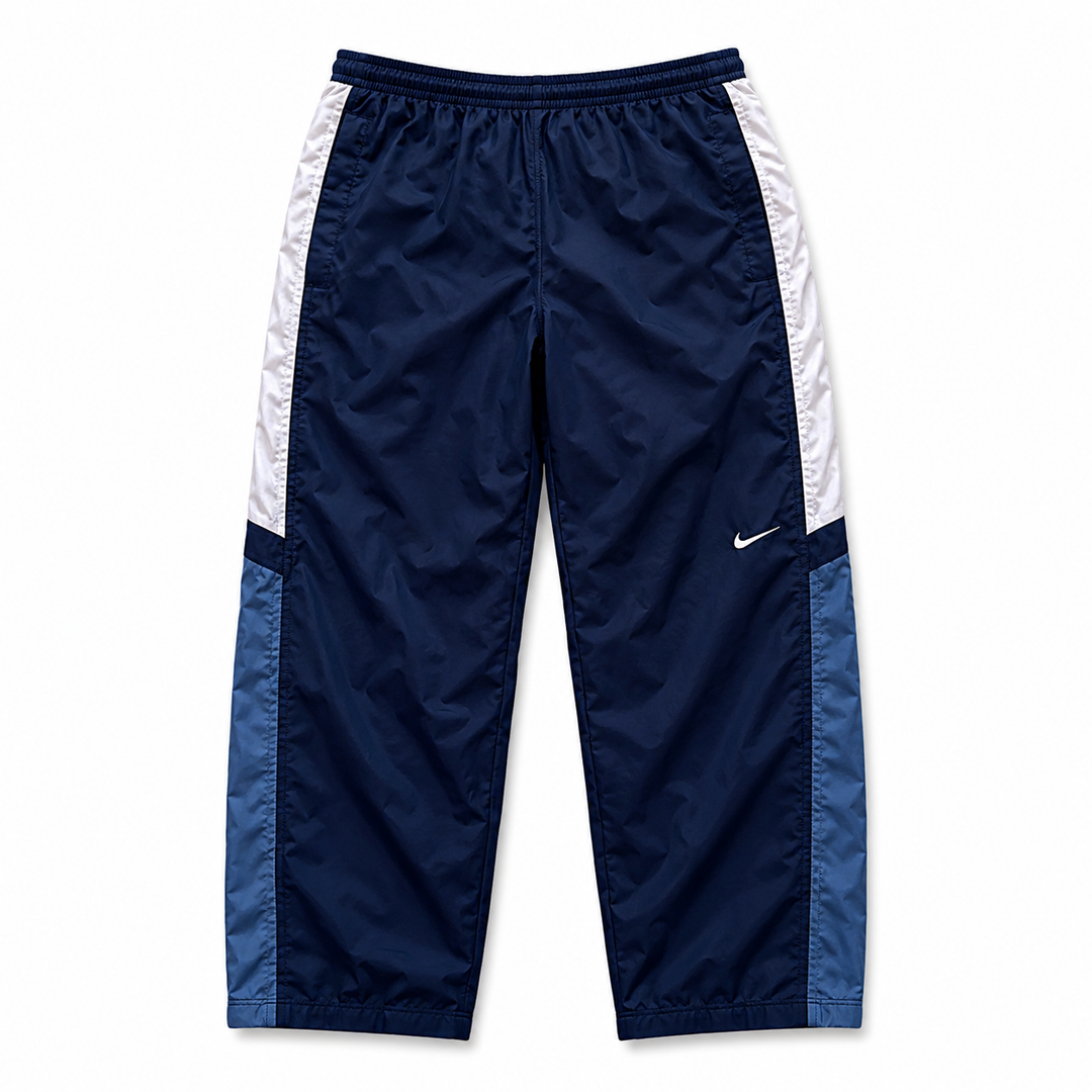 Nike Vintage Track Pants im Navy-Colorblock mit weißem Swoosh