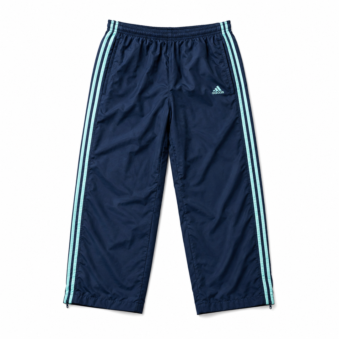 adidas Vintage Track Pants in Navy mit mintfarbenen 3-Streifen