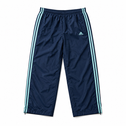 adidas Vintage Track Pants in Navy mit mintfarbenen 3-Streifen